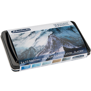 schmincke-horadam-akvarellfestek-keszlet-szuper-granulalo-5x1/2-szilke-ecset-glacier